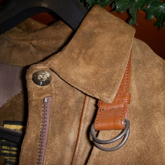 Leather Bug Brown Suede Leather Jacket Size 11/12 - Picture 3 of 6